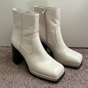 Women's White Ankle Boots